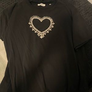 Sandro rhinestone heart tee